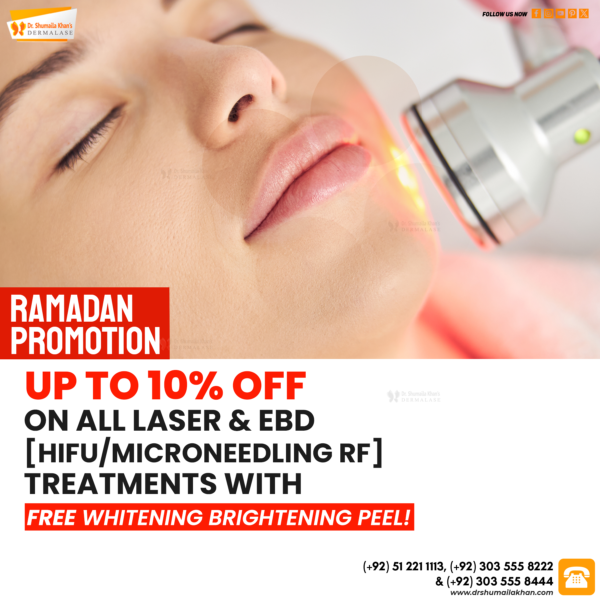 Glow this Ramadan with exclusive skincare deals at DERMALASE! 2 Deal 1 Up to 10 OFF on all Laser EBD Treatments V2